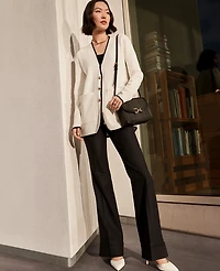 Ann Taylor The Cuffed Trouser Pant in Linen Blend Size 14 Black Women's