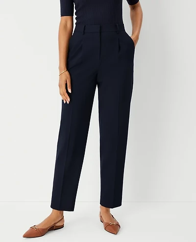 Ann Taylor The High Rise Pleated Taper Pant Seasonless Stretch Women's