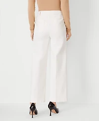 Ann Taylor Mariner High Rise Wide Leg Crop Jeans Ivory Women's