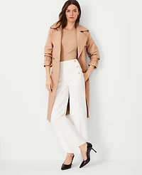 Ann Taylor Mariner High Rise Wide Leg Crop Jeans Ivory Women's
