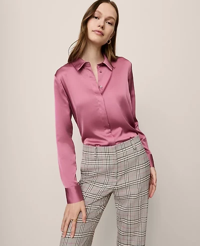Ann Taylor Satin Essential Shirt Women's