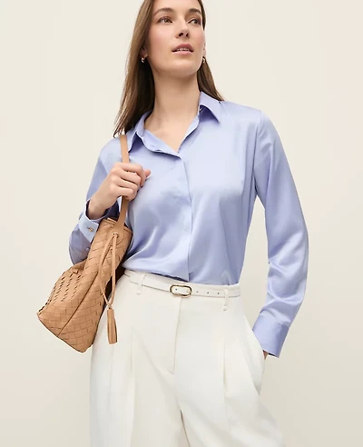 Ann Taylor Satin Essential Shirt Women's