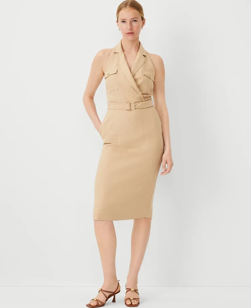 Ann Taylor Collared Sleeveless Sheath Dress Baguette Women's