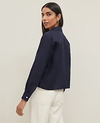 Ann Taylor Petite Cropped Linen Shirt Women's