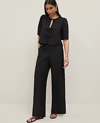 Ann Taylor The Petite Easy Palazzo Pant Linen Blend XS Women's
