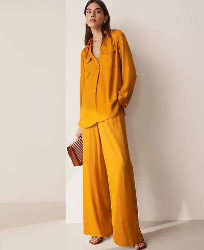 Ann Taylor The Easy Palazzo Pant Size XS Inca Gold Women's