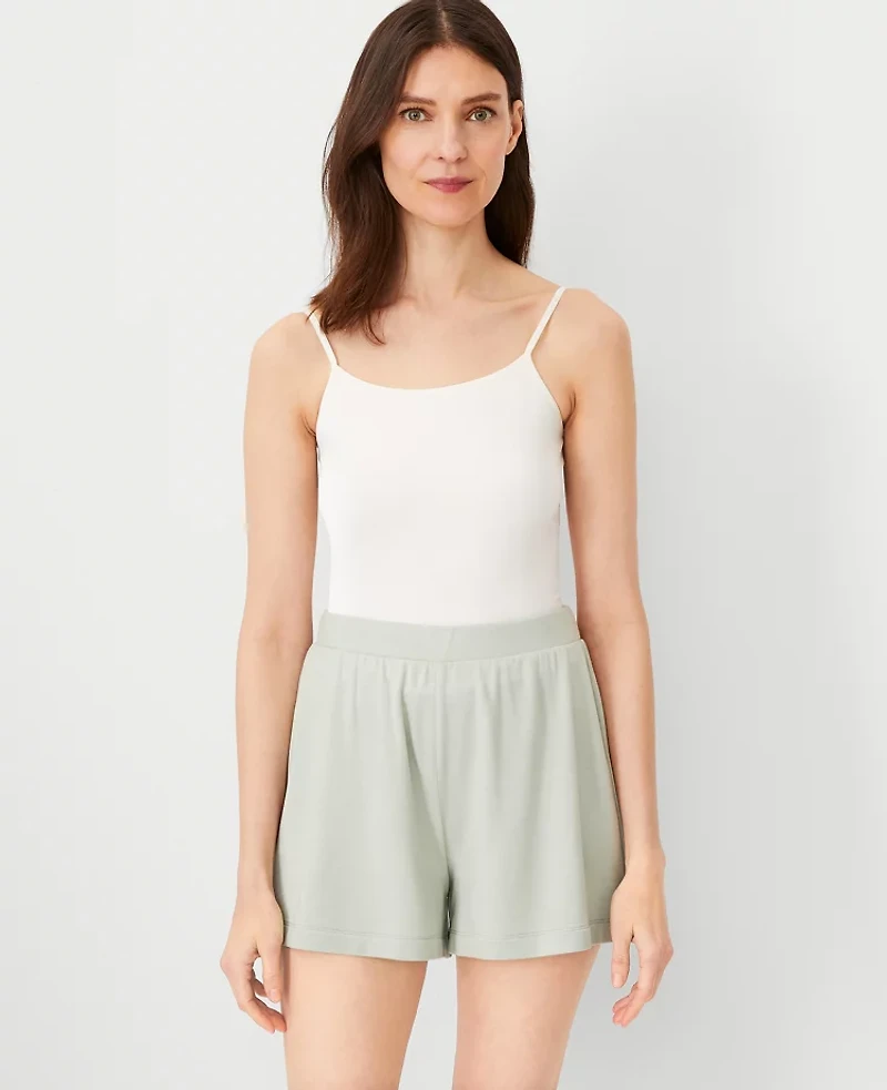 Ann Taylor Split Hem Shorts Dark Sage Women's