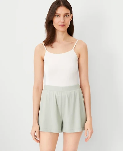 Ann Taylor Split Hem Shorts Dark Sage Women's