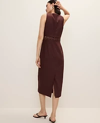 Ann Taylor Linen Blend Halter Sheath Dress Rich Walnut Women's