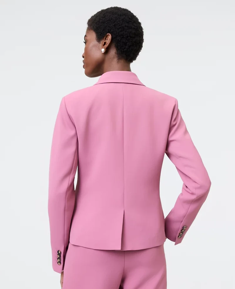 Ann Taylor The Shorter One Button Blazer Fluid Crepe Smokey Rose Women's