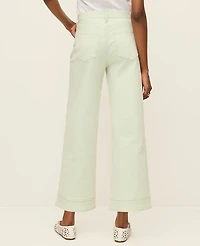 Ann Taylor The Wide-Leg Crop Jean Pale Aqua Women's