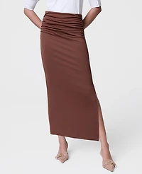 Ann Taylor Petite Ruched Knit Column Skirt French Press Women's