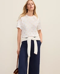 Ann Taylor Weekend Sun Print Relaxed T-Shirt Gold Women's