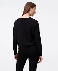 Ann Taylor Weekend Collection Scuba Crew Neck Sweatshirt Black Women's