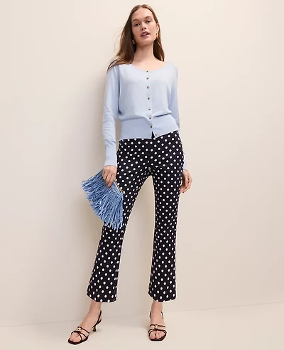 Ann Taylor The Flare Capri Pant Polka Dot Night Sky Women's