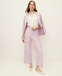 Ann Taylor The Side Zip Straight Pant Tweed Violet Orchid Women's