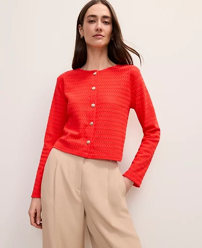 Ann Taylor Textured Knit Cardigan Women's