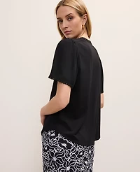 Ann Taylor Lace Trim Top Women's