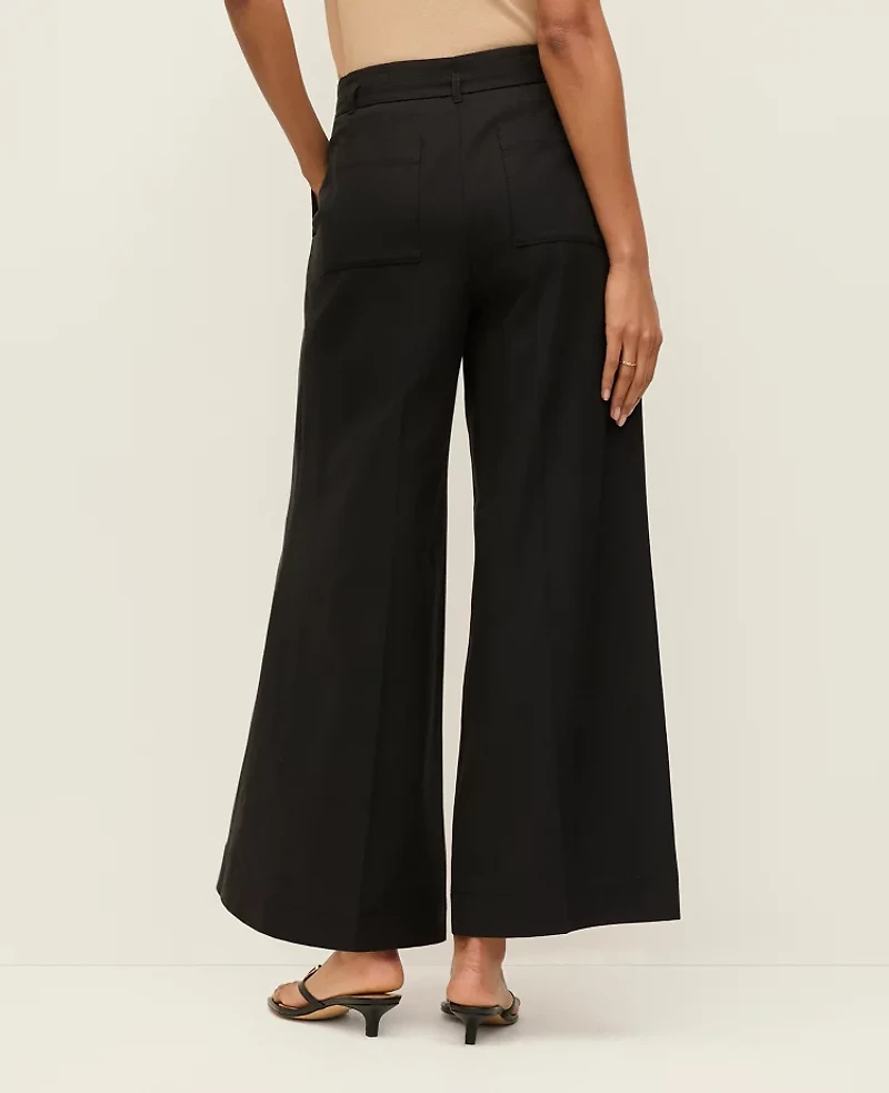 Ann Taylor The Belted Wide-Leg Ankle Pant Women's
