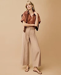 Ann Taylor The Belted Wide-Leg Ankle Pant Women's