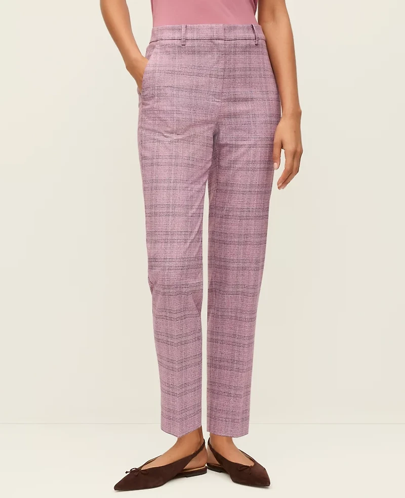 Ann Taylor The High Rise Everyday Ankle Pant in Plaid Size 10 Purple Multi Women's