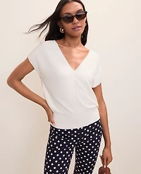 Ann Taylor V-Neck Sweater Size XS Winter White Women's