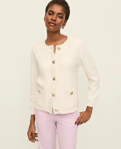 Ann Taylor Crew Neck Cardigan Women's