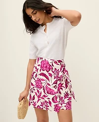 Ann Taylor Floral Sarong Wrap Skirt Pink Women's