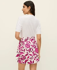 Ann Taylor Floral Sarong Wrap Skirt Pink Women's