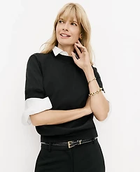 Ann Taylor Mock Neck Sweater T-Shirt Women's