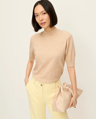 Ann Taylor Mock Neck Sweater T-Shirt Women's