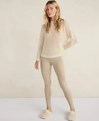 Ann Taylor Haven Well Within Wool and Cashmere Pointelle Roll Neck Sweater Ivory Women's