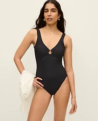 Ann Taylor Tortoiseshell Ring One Piece Swimsuit Women's