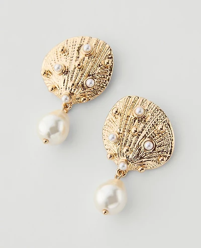 Ann Taylor Pearlized Shell Drop Earrings Ivory Women's