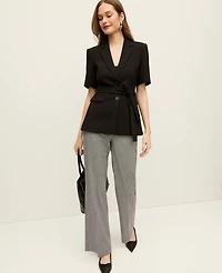 Ann Taylor The Petite Jayne Trouser Gingham Black/White Combo Women's