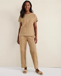 Ann Taylor Haven Well Within Suede Muscle T-Shirt Size Small Nougat-Haven Women's