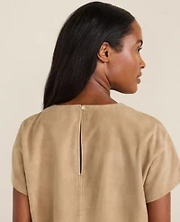 Ann Taylor Haven Well Within Suede Muscle T-Shirt Size Small Nougat-Haven Women's
