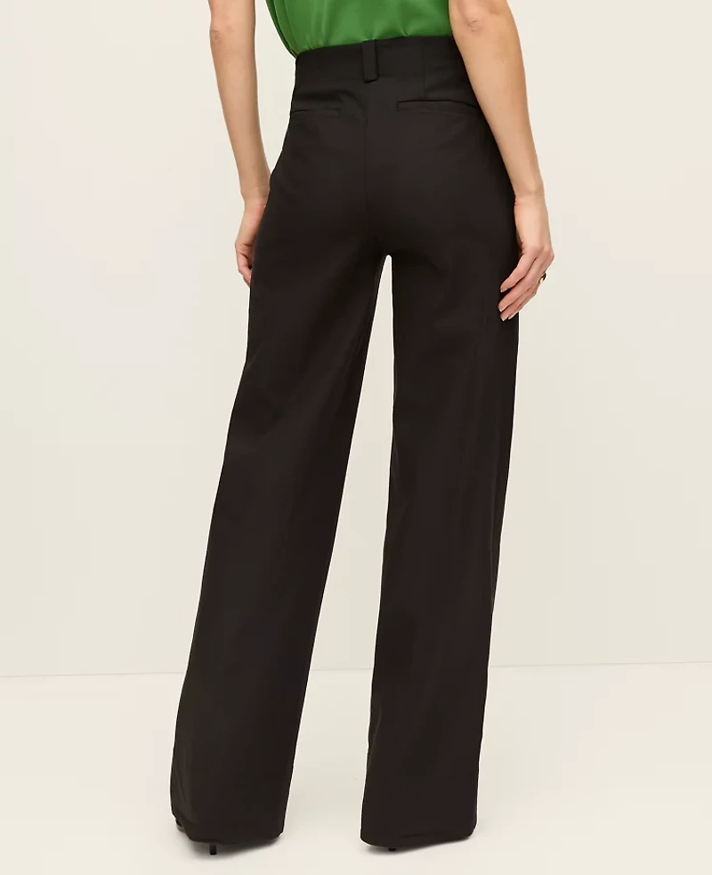 Ann Taylor The Modern Wide-Leg Pant Twill Black Women's