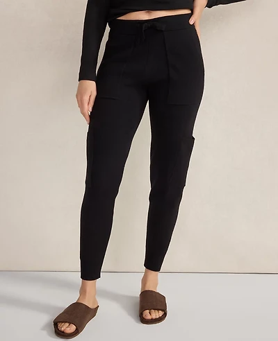 Ann Taylor Haven Well Within Viscose Blend Cargo Joggers Black Women's