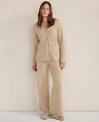 Ann Taylor Haven Well Within Organic Cotton Blend Gradient Cable Cardigan Cashew Tan Women's