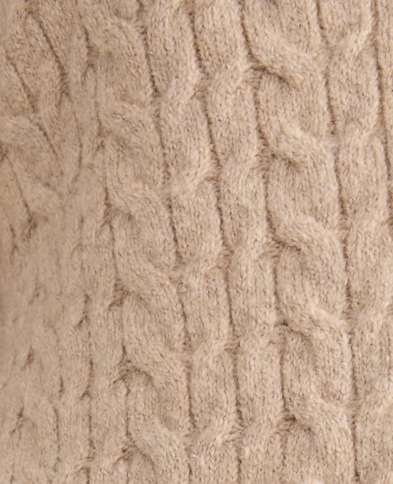 Ann Taylor Haven Well Within Organic Cotton Blend Gradient Cable Cardigan Cashew Tan Women's