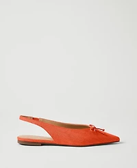 Ann Taylor Straw Bow Slingback Flat Aperol Women's