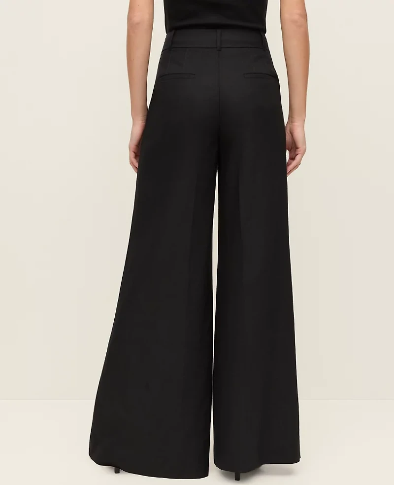 Ann Taylor The Statement Palazzo Pant Linen Blend Black Women's