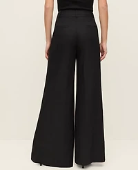 Ann Taylor The Statement Palazzo Pant Linen Blend Black Women's