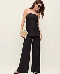 Ann Taylor The Statement Palazzo Pant Linen Blend Black Women's