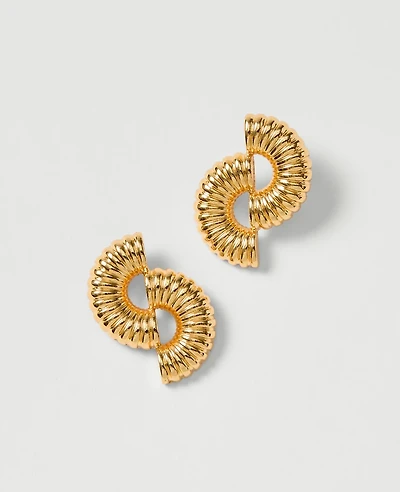 Ann Taylor Textured Metal Stud Earrings Goldtone Women's