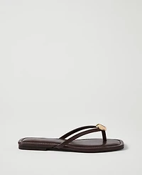 Ann Taylor Weekend Leather Embellished Flip Flop Sandal Women's