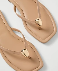 Ann Taylor Weekend Leather Embellished Sandal Sail Cloth Women's