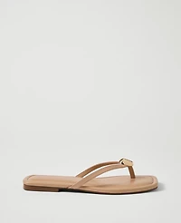 Ann Taylor Weekend Leather Embellished Sandal Sail Cloth Women's