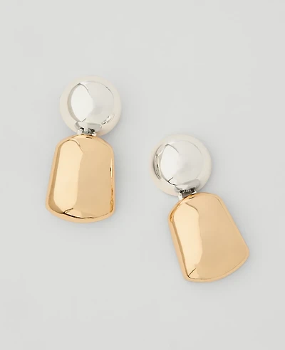 Ann Taylor Mixed Metal Drop Earrings Goldtone Women's